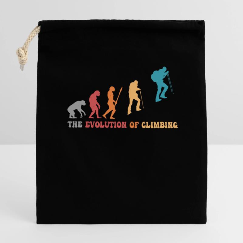 Klettern Evolution des Kletterns Bergsteiger-Humor Verschließbarer Geschenkbeutel aus Baumwolle (14x20cm)
