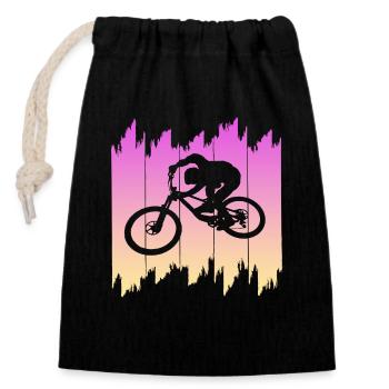 biken - Verschließbarer Geschenkbeutel aus Baumwolle (14x20cm) - Schwarz - Vorne