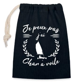 Ich kann nicht Ich habe Sandsegeln Geschenk Sport Humor - Verschließbarer Geschenkbeutel aus Baumwolle (14x20cm) - Navy - Vorne