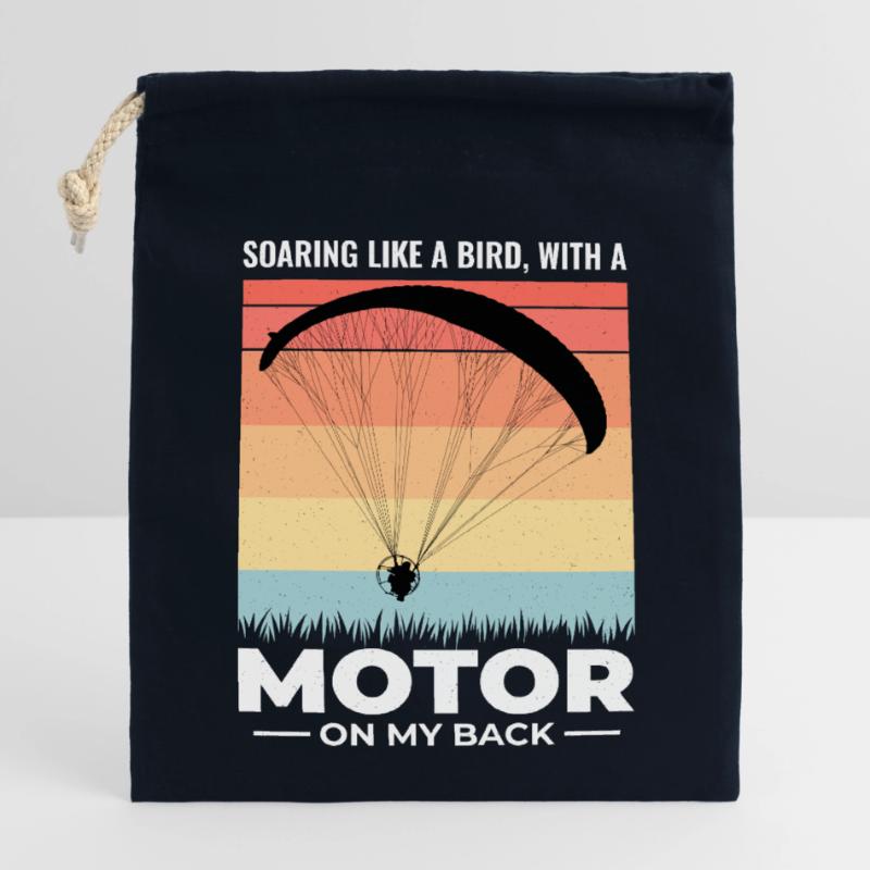Paramotor Pilot Paramotoring Powered Paraglider Closable cotton gift bag (14x20cm)