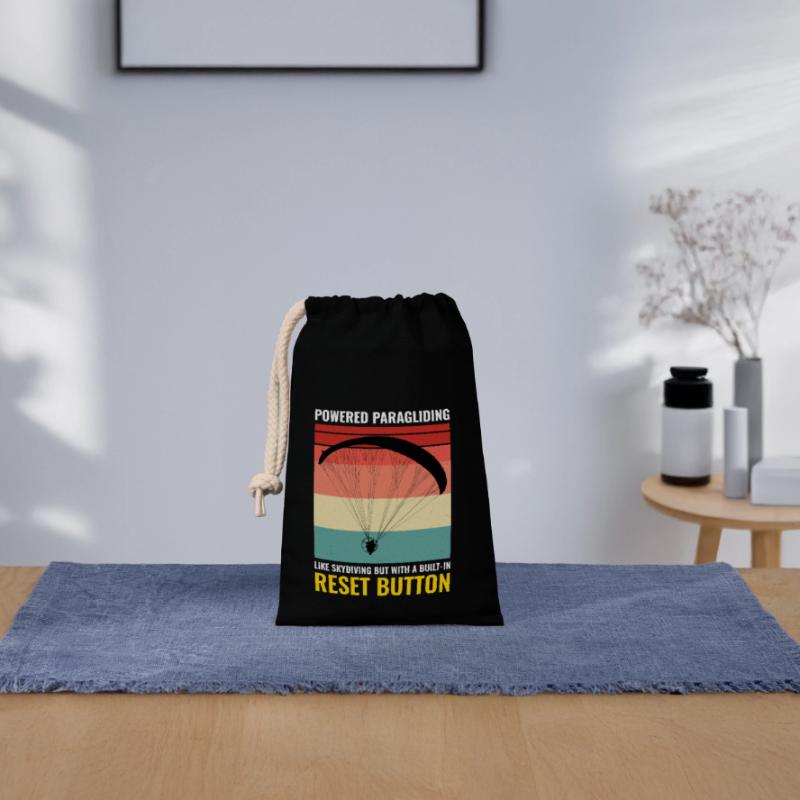 Paramotor Pilot Paramotoring Powered Paraglider Closable cotton gift bag (14x20cm)