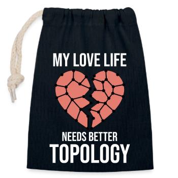 GIS Topology Data Clean Up Geo Love Humor - Closable cotton gift bag (14x20cm) - navy - Front