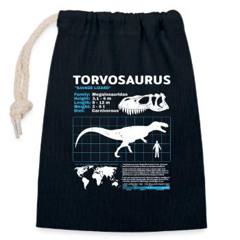 Torvosaurus Datenblatt - Verschließbarer Geschenkbeutel aus Baumwolle (14x20cm) - Navy - Vorne