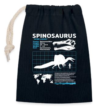 Spinosaurus Datenblatt - Verschließbarer Geschenkbeutel aus Baumwolle (14x20cm) - Navy - Vorne