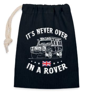 its never over in a rover Landy - Verschließbarer Geschenkbeutel aus Baumwolle (14x20cm) - Navy - Vorne