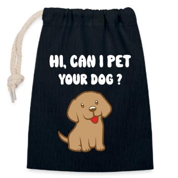 Can I Pet Your Dog - Verschließbarer Geschenkbeutel aus Baumwolle (14x20cm) - Navy - Vorne