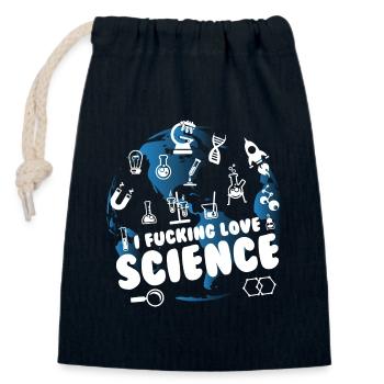 I Fucking Love Science - Verschließbarer Geschenkbeutel aus Baumwolle (14x20cm) - Navy - Vorne