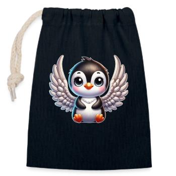 Süßer Pinguin Engel mit Flügeln Cartoon - Verschließbarer Geschenkbeutel aus Baumwolle (14x20cm) - Navy - Vorne