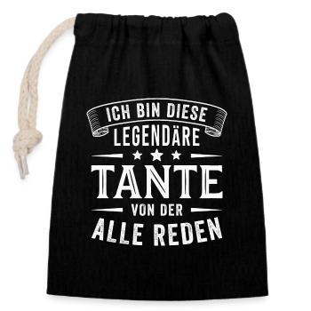 Ich bin diese legendäre Tante - Verschließbarer Geschenkbeutel aus Baumwolle (14x20cm) - Schwarz - Vorne