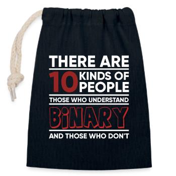 There are 10 kinds of people Binary - Sac cadeau en coton avec cordon (14 x 20 cm) - bleu marine - Devant