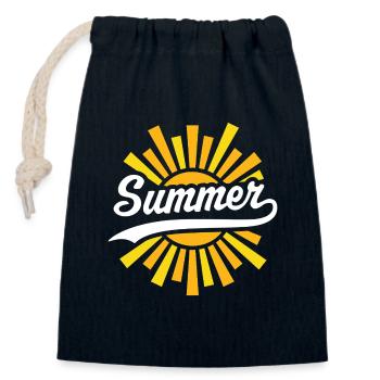 Sommersonne - Verschließbarer Geschenkbeutel aus Baumwolle (14x20cm) - Navy - Vorne