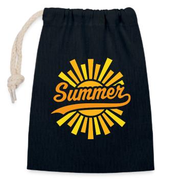 Sommersonne - Verschließbarer Geschenkbeutel aus Baumwolle (14x20cm) - Navy - Vorne