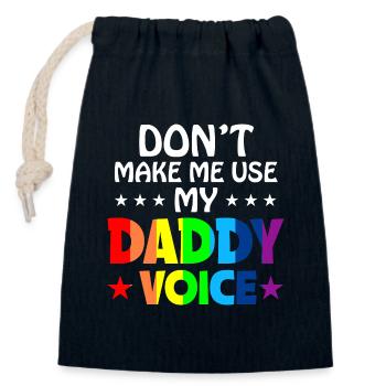 Daddy Voice Gay Pride Lgbt Funny Rainbow - Closable cotton gift bag (14x20cm) - navy - Front