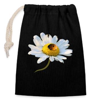 Marguerite Ladybug - Closable cotton gift bag (14x20cm) - black - Front