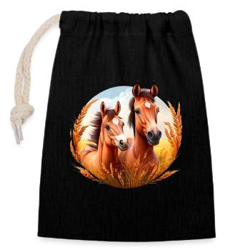 Chemise à cheval Equitation Poulain Summer Girl - Sac cadeau en coton avec cordon (14 x 20 cm) - noir - Devant