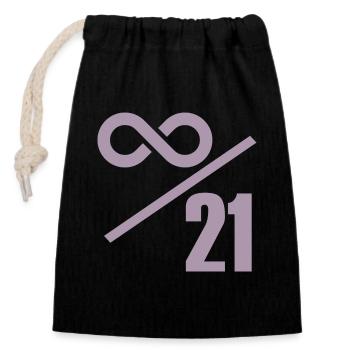 Bitcoin 21 Million Limit – Infinitely Valuable - Closable cotton gift bag (14x20cm) - black - Front
