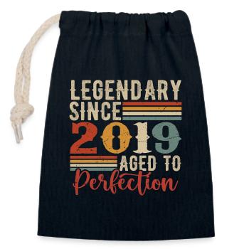 Legendary Since 2019 Birthday Gift 2019 - Closable cotton gift bag (14x20cm) - navy - Front