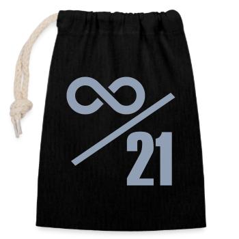Bitcoin 21 Million Limit – Infinitely Valuable - Closable cotton gift bag (14x20cm) - black - Front