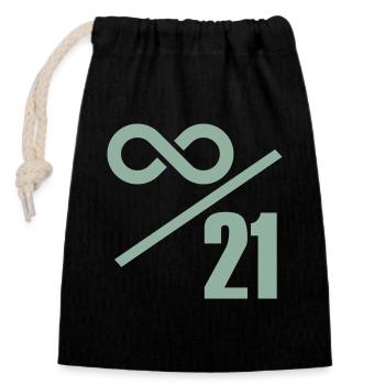 Bitcoin 21 Million Limit – Infinitely Valuable - Closable cotton gift bag (14x20cm) - black - Front