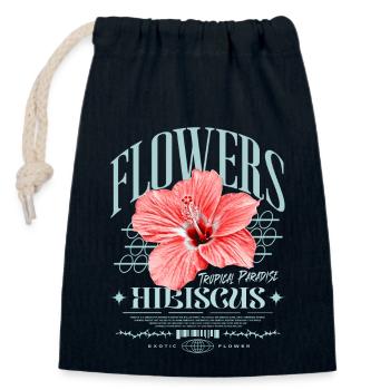 Hibiskusblüte Hibiskus Blume - Verschließbarer Geschenkbeutel aus Baumwolle (14x20cm) - Navy - Vorne