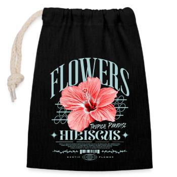 Hibiscus Flower Hibiscus Flower - Closable cotton gift bag (14x20cm) - black - Front