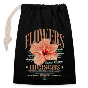 Hibiscus Flower Hibiscus Flower - Closable cotton gift bag (14x20cm) - black - Front
