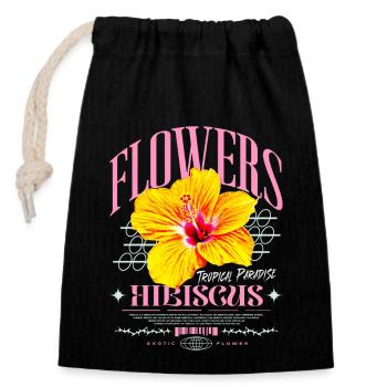 Hibiscus Flower Hibiscus Flower - Closable cotton gift bag (14x20cm) - black - Front