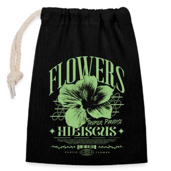 Hibiscus Flower Hibiscus Flower - Closable cotton gift bag (14x20cm) - black - Front