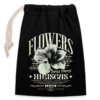 Hibiscus Flower Hibiscus Flower - Closable cotton gift bag (14x20cm) - black - Front