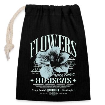 Hibiscus Flower Hibiscus Flower - Closable cotton gift bag (14x20cm) - black - Front