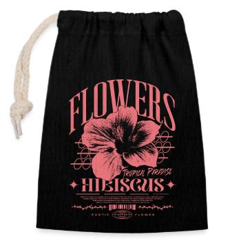 Hibiscus Flower Hibiscus Flower - Closable cotton gift bag (14x20cm) - black - Front