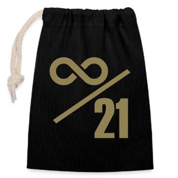 Bitcoin 21 Million Limit - Infinitely Valuable - Closable cotton gift bag (14x20cm) - black - Front
