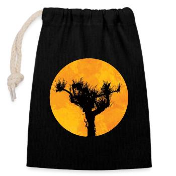Pin au soleil - Sac cadeau en coton avec cordon (14 x 20 cm) - noir - Devant
