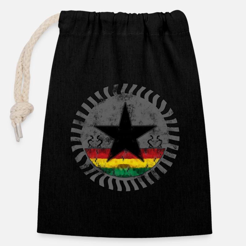 roots reggae star - Closable cotton gift bag (14x20cm) - black