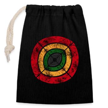 reggae africa sign big - Verschließbarer Geschenkbeutel aus Baumwolle (14x20cm) - Schwarz - Vorne
