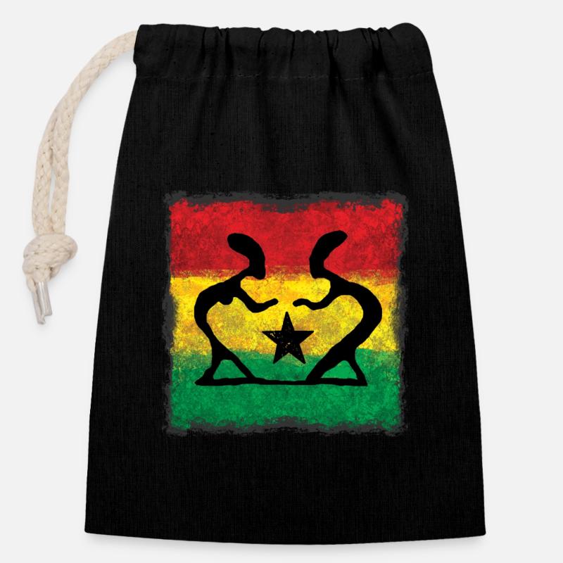 Reggae Tanz - Verschließbarer Geschenkbeutel aus Baumwolle (14x20cm) - Schwarz