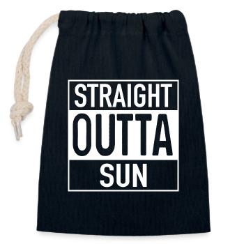Straight OUTTA SUN - Verschließbarer Geschenkbeutel aus Baumwolle (14x20cm) - Navy - Vorne