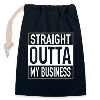 Directement OUTTA MON entreprise - Sac cadeau en coton avec cordon (14 x 20 cm) - bleu marine - Devant