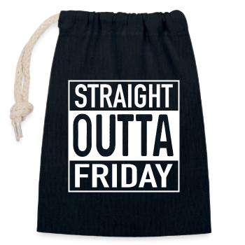 Straight OUTTA Friday - Verschließbarer Geschenkbeutel aus Baumwolle (14x20cm) - Navy - Vorne