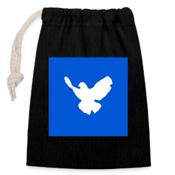 Peace - Sac cadeau en coton avec cordon (14 x 20 cm) - noir - Devant