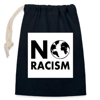 No racism - Sac cadeau en coton avec cordon (14 x 20 cm) - bleu marine - Devant