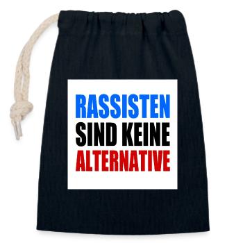 rassisten sind keine alternative - Verschließbarer Geschenkbeutel aus Baumwolle (14x20cm) - Navy - Vorne