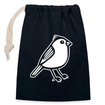Vogel - Verschließbarer Geschenkbeutel aus Baumwolle (14x20cm) - Navy - Vorne