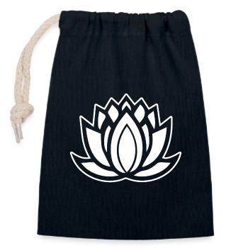 Lotus Blüte - Verschließbarer Geschenkbeutel aus Baumwolle (14x20cm) - Navy - Vorne