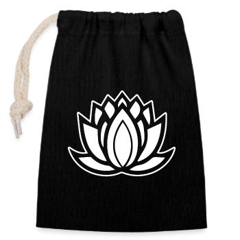 Lotus Blossom - Closable cotton gift bag (14x20cm) - black - Front