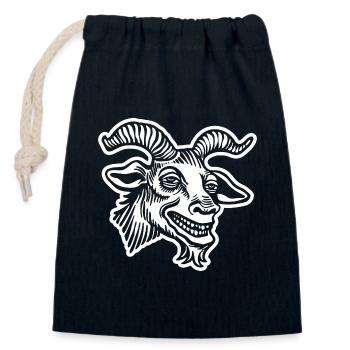Steinbock Ziege - Verschließbarer Geschenkbeutel aus Baumwolle (14x20cm) - Navy - Vorne