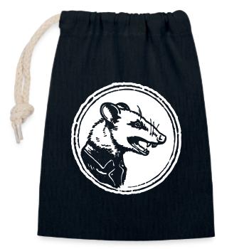 Opossum - Closable cotton gift bag (14x20cm) - navy - Front