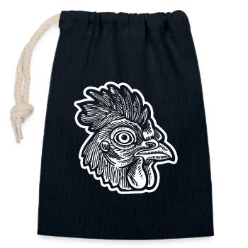 Chicken Chicken Coop - Closable cotton gift bag (14x20cm) - navy - Front