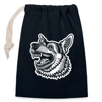 Schäferhund Hund Hundekopf - Verschließbarer Geschenkbeutel aus Baumwolle (14x20cm) - Navy - Vorne