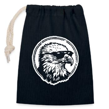 Eagle Eagle Head - Closable cotton gift bag (14x20cm) - navy - Front